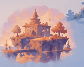 Uncover: a painted island floating on water